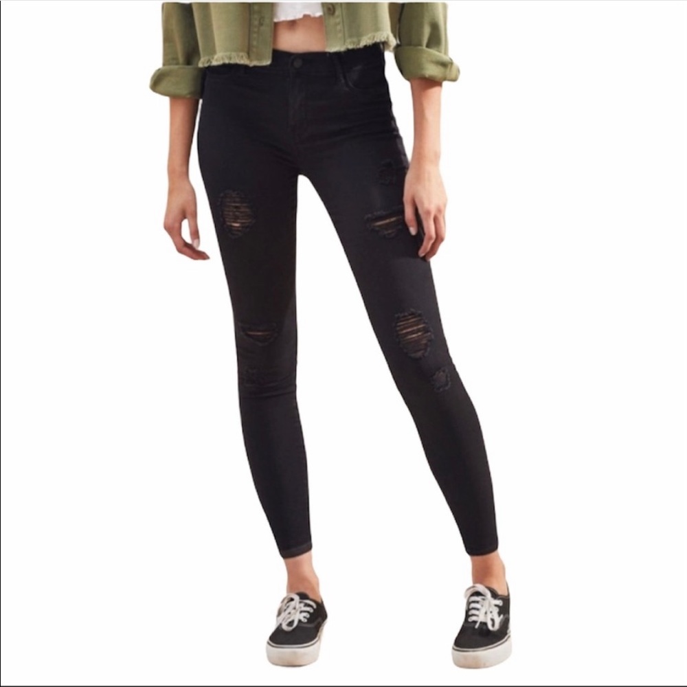 New NWT Pacsun distressed black high rise waist perfect fit jegging jeans 29